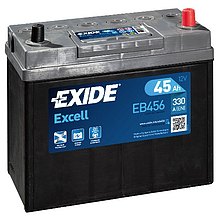 Аккумулятор Exide Excell 45Ah EB456 R+ с тонкими клеммами